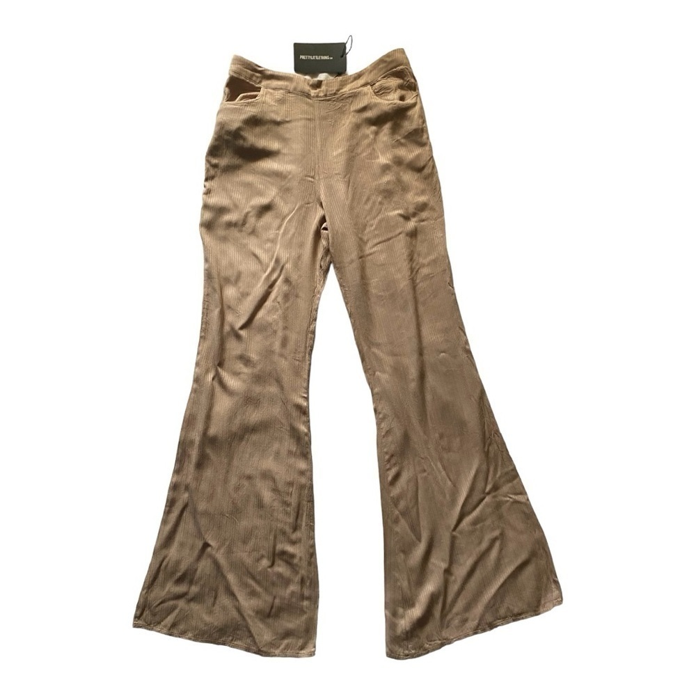 NWT-PRETTYLITTLETHING-CAMEL COLOR FLARED TROUSERS-SIZE 6